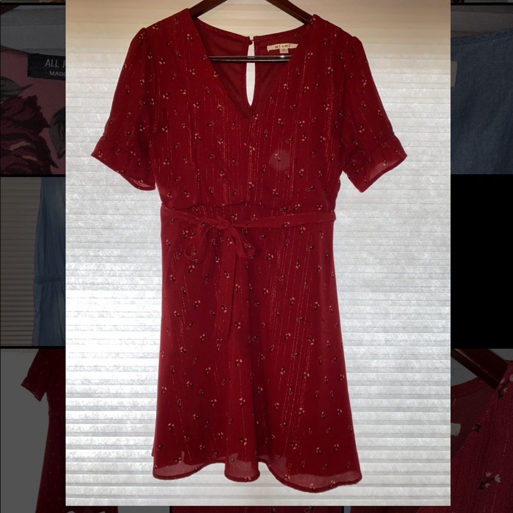 Miami floral maroon dress